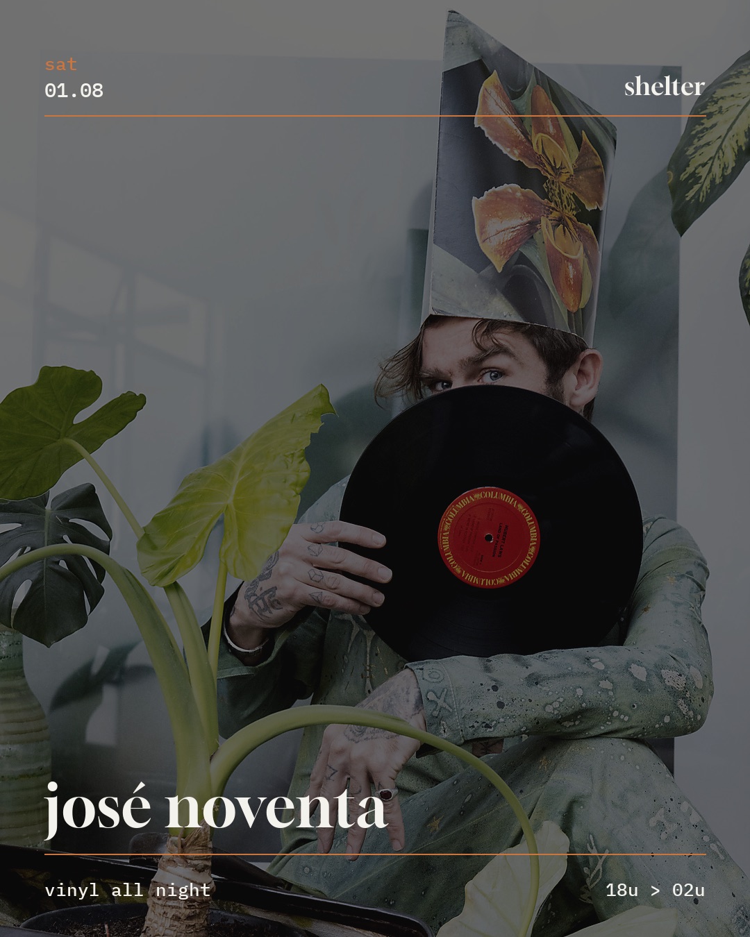 @shelter.antwerp — sat 01.08, josé noventa, vinyl all night